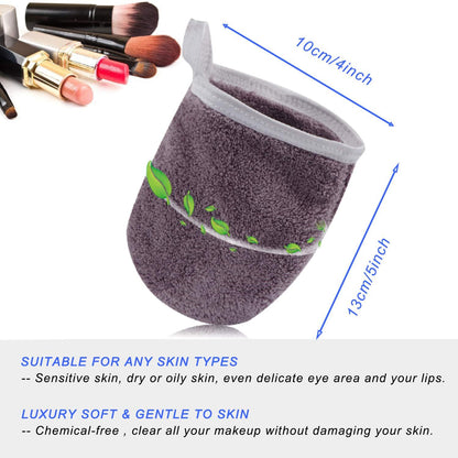 Waschhandschuh Mikrofaser Make-up Entferner 3er Set 10x13cm Lila