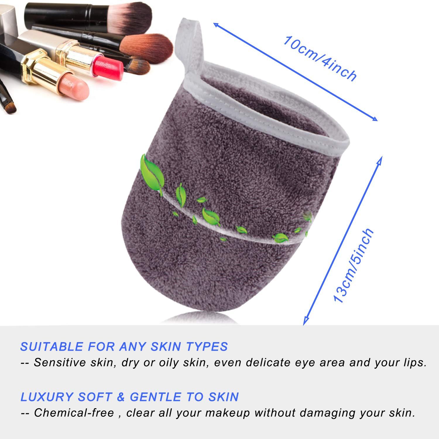 Waschhandschuh Mikrofaser Make-up Entferner 3er Set 10x13cm Lila