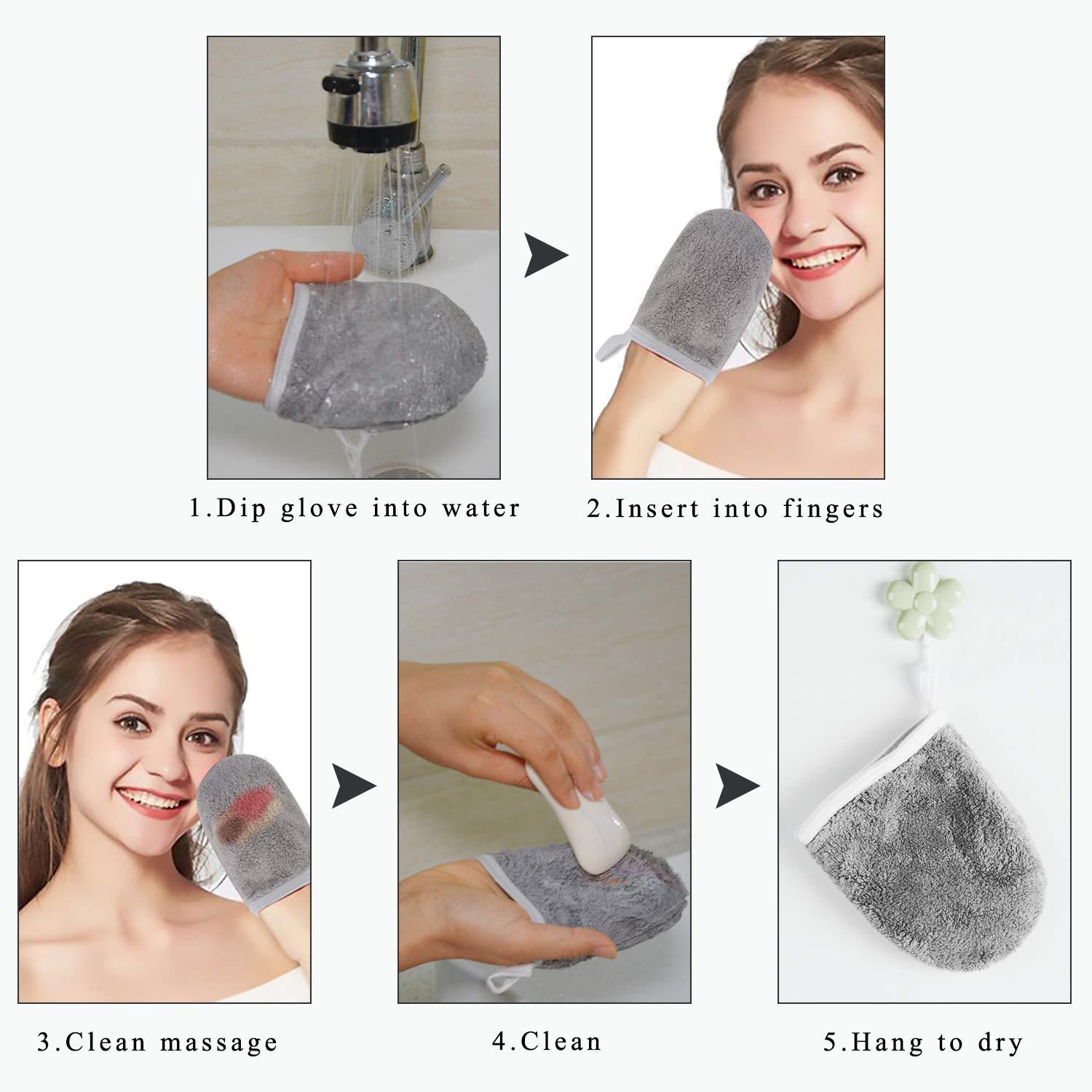 Mikrofaser Abschminktücher Make-up Entferner 3er Set 13x10cm Hellgrau