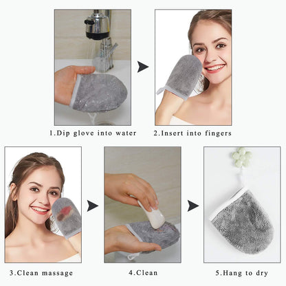 Mikrofaser Abschminktücher Make-up Entferner 3er Set 13x10cm Hellgrau