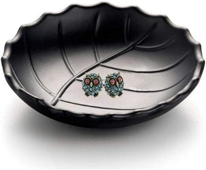 Schmucktablett Schwarz Organizer Schlüssel Deko oval