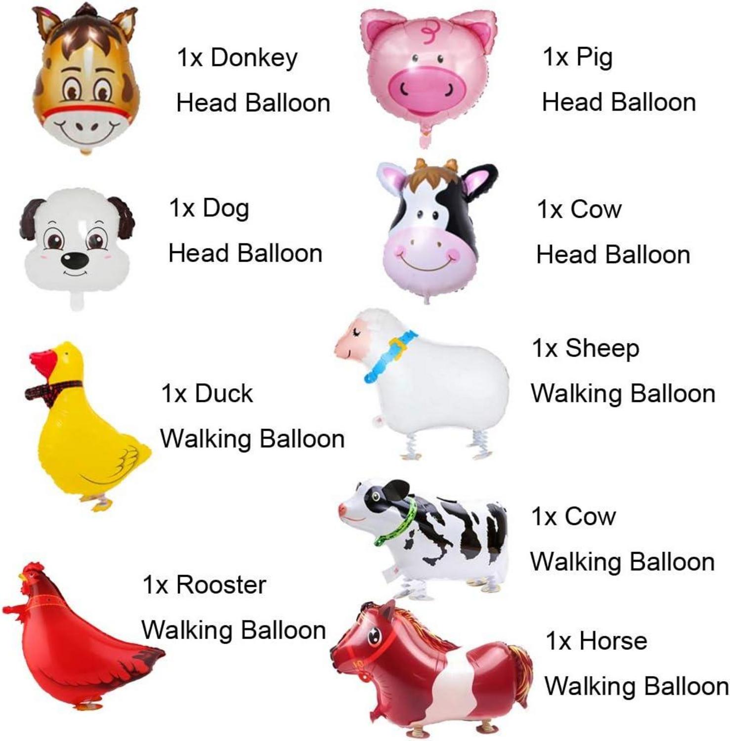 Bauernhof Tier Partydekorationen Folienballons Cupcake Topper Mädchen Jungen