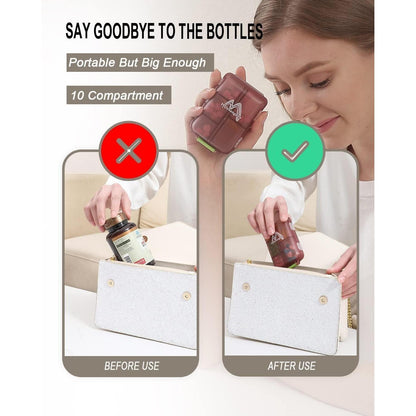 4er Pack Tablettenbox 7 Tage Pillendose 10 Fächer