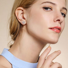 Damen Schneeflocke Ohrstecker 925 Sterling Silber