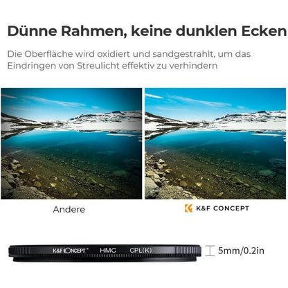 Slim 62mm Zirkularer Polfilter CPL für Foto-Kameraobjektive