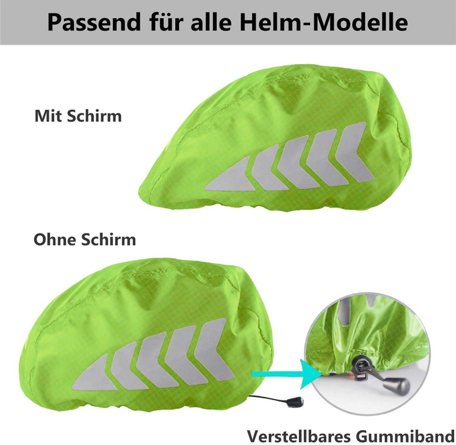 Fahrradhelm Regenüberzug wasserdichter Regenschutz Neon Gelb
