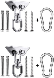 Deckenhaken 304 Edelstahl 450KG mit M8 Karabiner Set 2-teilig