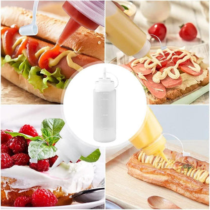 Keleily 4er Set Squeeze Flaschen 500ml für Gewürze & Saucen