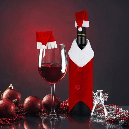 Weihnachtsdeko Bestecktasche Tischdeko Set Rot 22 Stück
