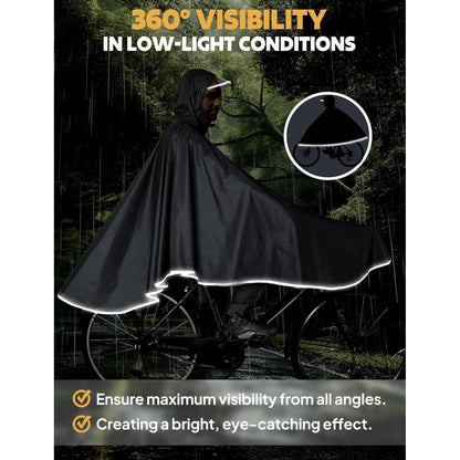 Wasserdichter Fahrrad-Regenponcho mit Kapuze – Kompakt & Reflektierend