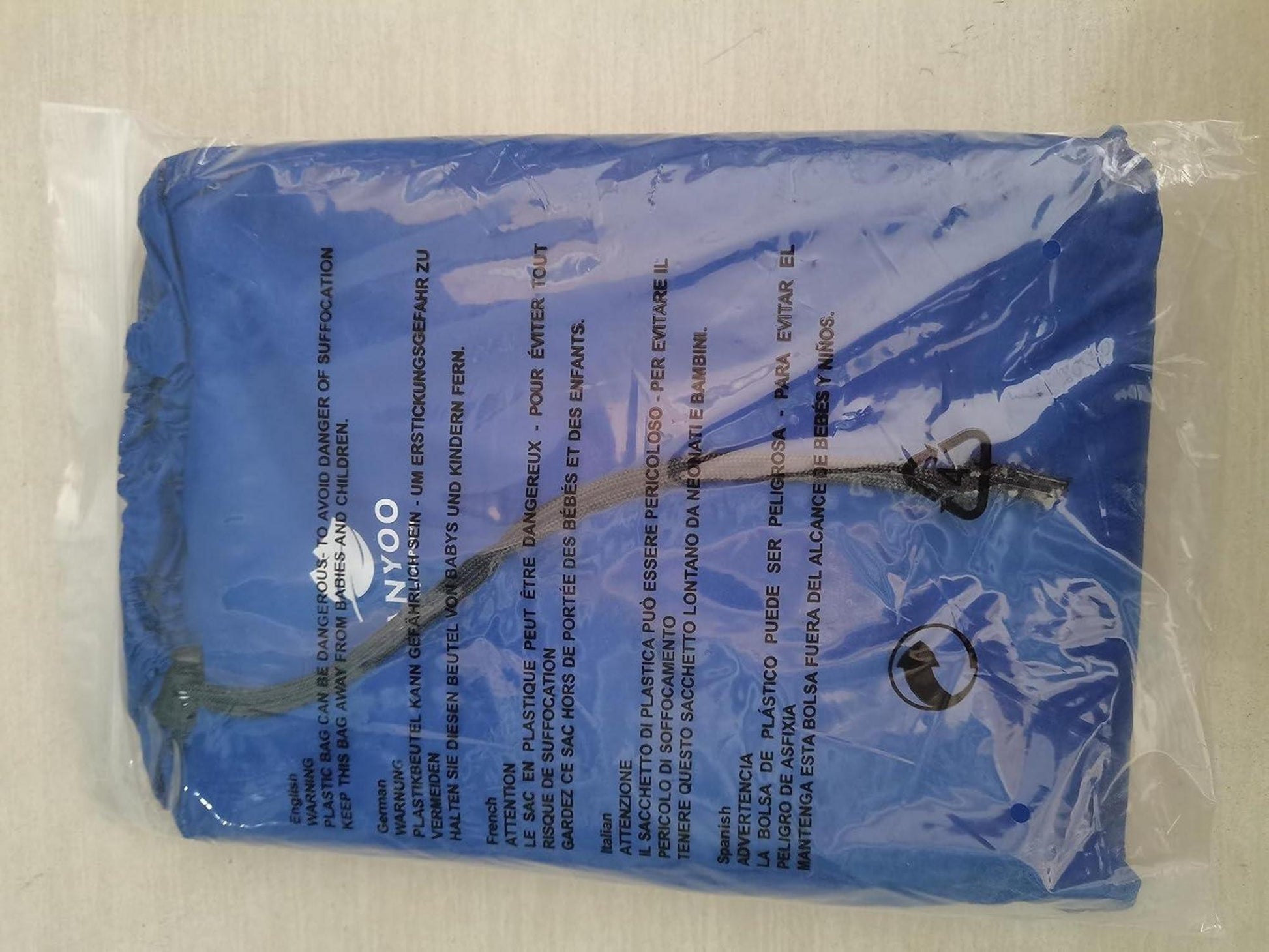 ANYOO Wasserdichter Radfahren Regenponcho mit Kapuze Blau