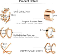 Mayhoop 6 Paar Edelstahl Fake Piercings Ohr Manschetten Set