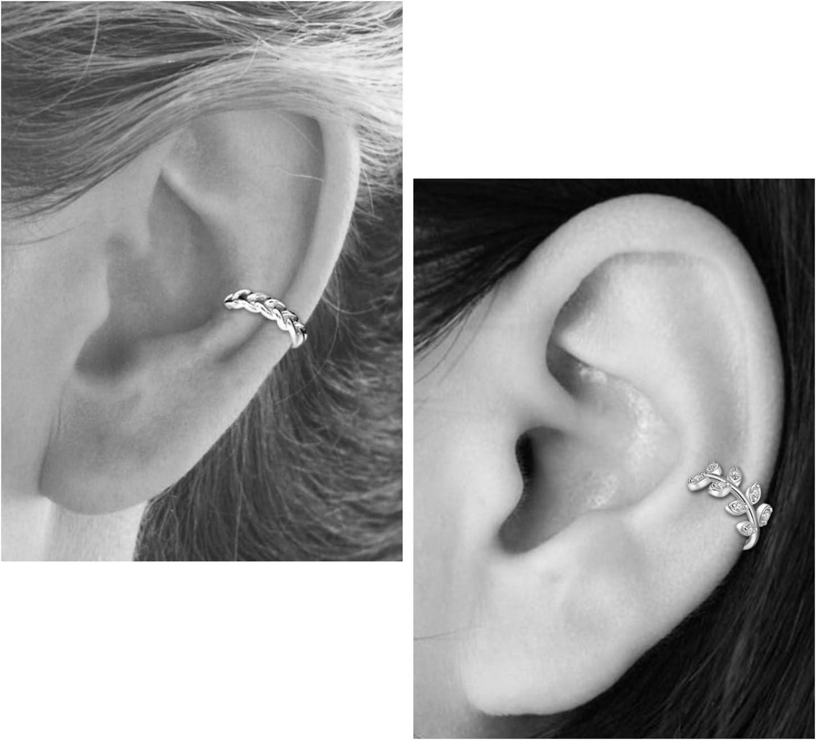 Fake Piercings Ohrklemme Ohr Cuff Edelstahl 4-24Stk