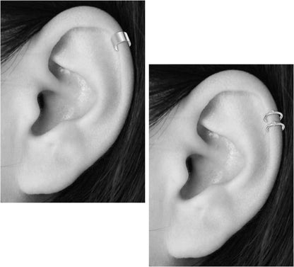 Mayhoop 4-24Stk Fake Piercings Ohrklemme Ear Cuff Edelstahl Damen & Männer