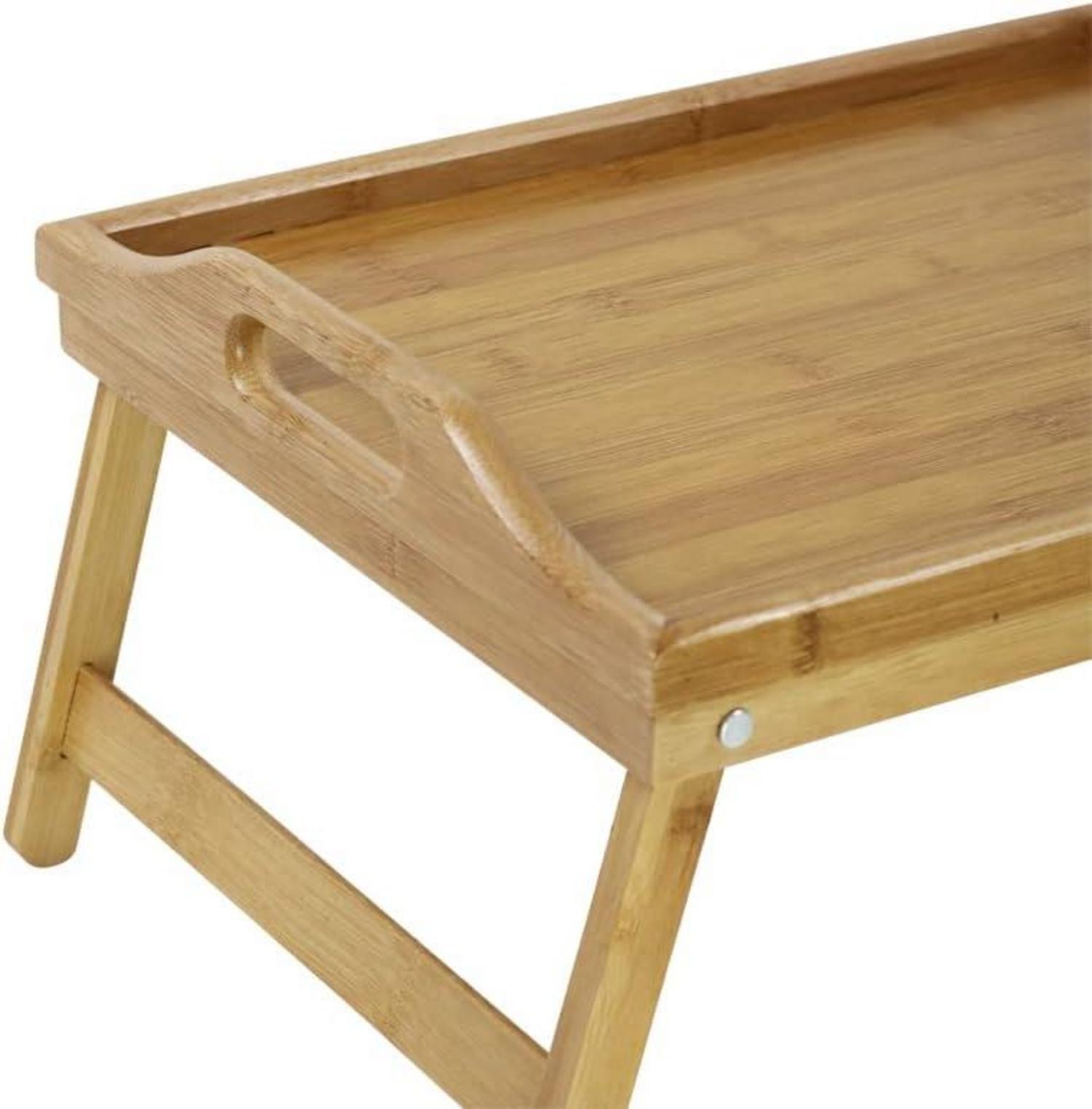 Betttablett Frühstückstablett Bambus Serviertablett klappbare Füße 41x30x19,5cm