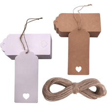 Geschenkanhänger Weihnachtsdesign Kraftpapier 100stk Herz