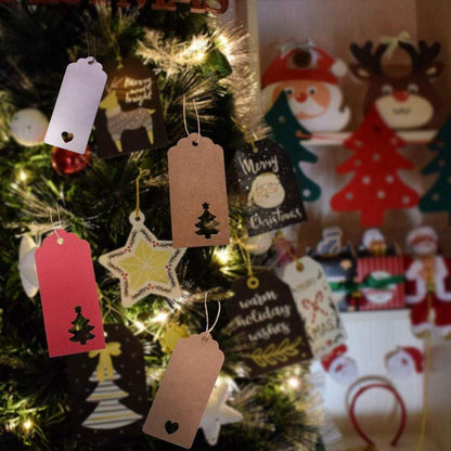 Geschenkanhänger Weihnachtsdesign Kraftpapier 100stk Herz