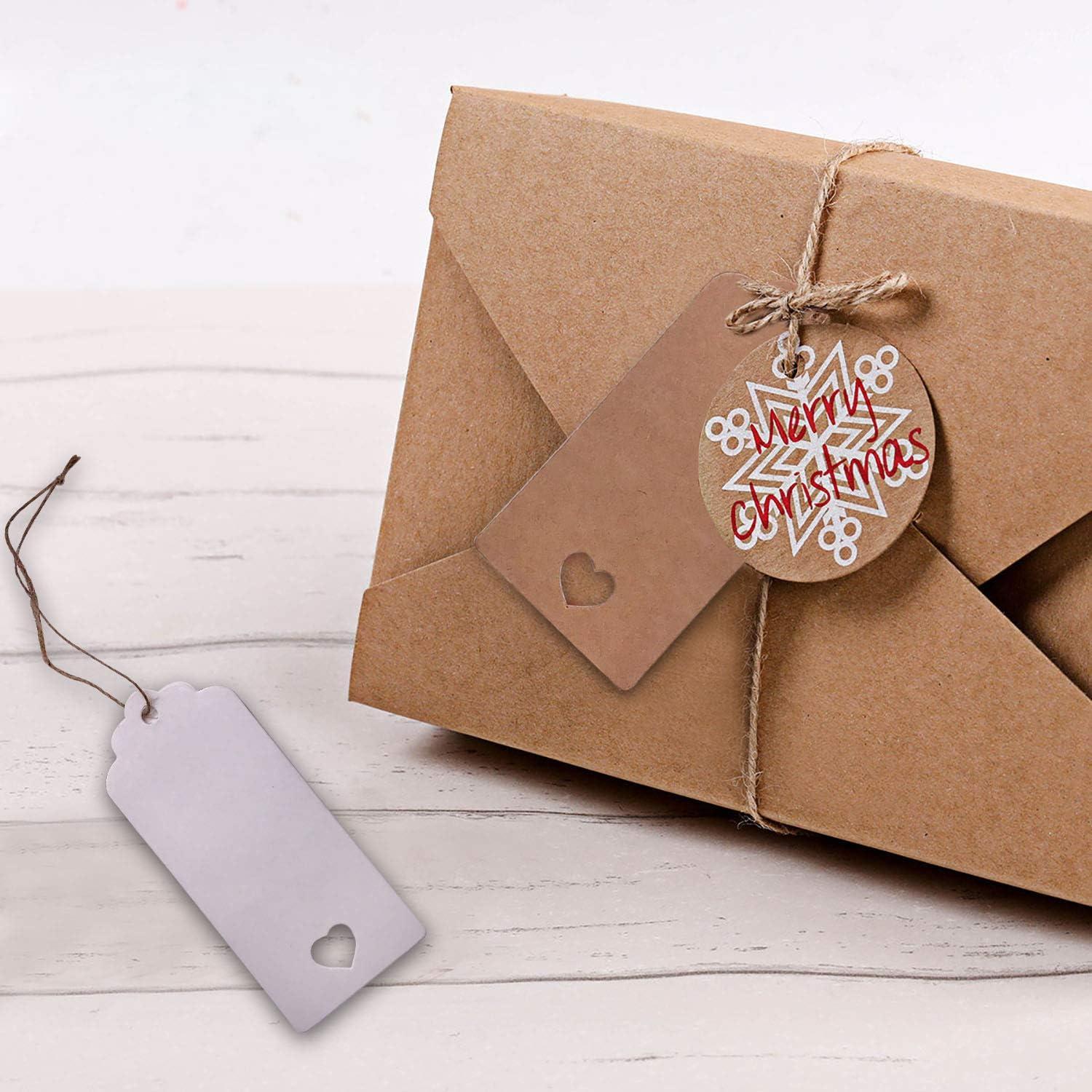 Weihnachts-Geschenkanhänger Kraftpapier 100stk Herz Jute Schnur