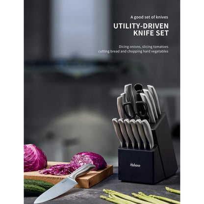 Messerblock mit Messer Küchenmesser Set Profi Messer 16-TLG