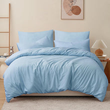 Bettwäsche Set Mikrofaser Blau 200x200cm mit Reißverschluss