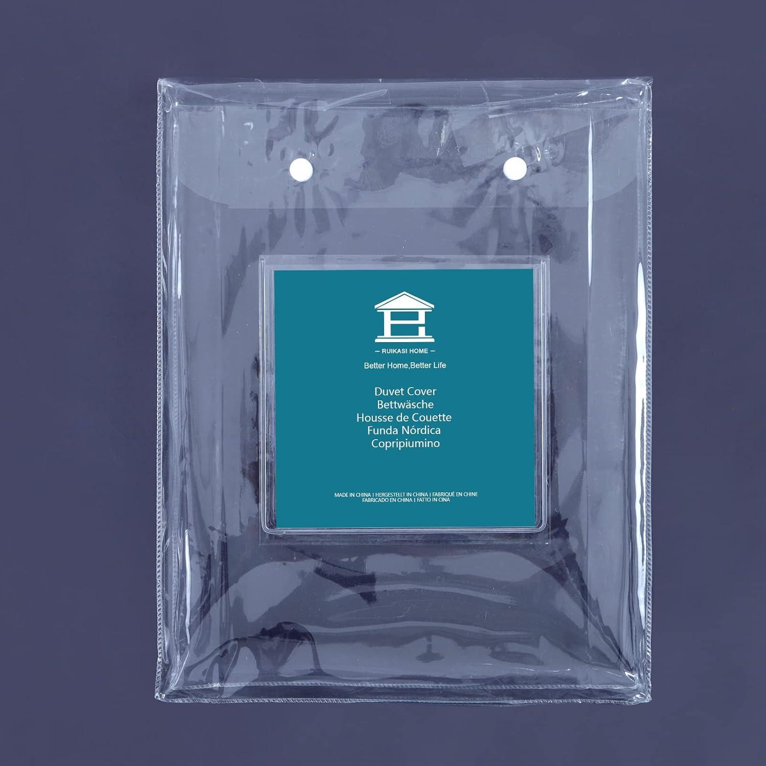 Bettwäsche 200x200 Blau Set 3-teilig Mikrofaser Reißverschluss