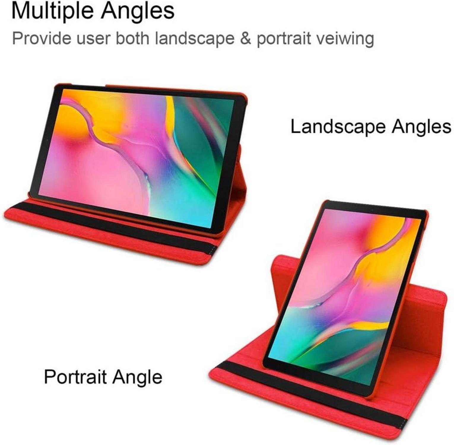 Schutzhülle für Samsung Galaxy Tab A 10.1 2019 Rot Ultra Dünn Flip