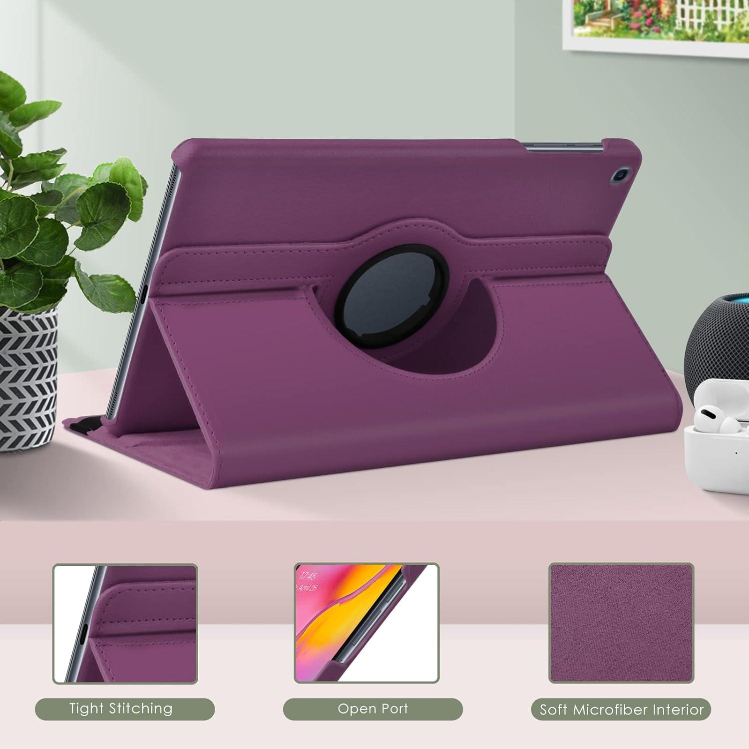 KATUMO Samsung Galaxy Tab A 10.1 2019 Hülle Schutzhülle Smart Cover Leder Flip Case Rotating Violett
