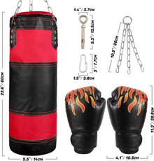 Odoland Kinder Boxsack Set 2FT Ungefüllt 6OZ Boxhandschuhen
