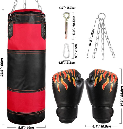 Odoland Kinder Boxsack Set 2FT Ungefüllt 6OZ Boxhandschuhen