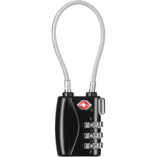 TSA Kabelschloss 3-Stellig Schwarz für Reise und Gepäck