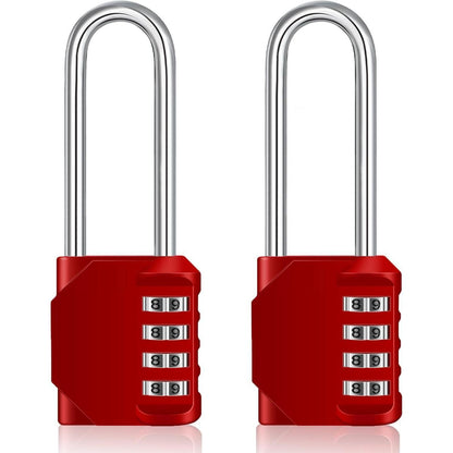 ZHEGE Vorhängeschloss lang Bügel 4-stelliges