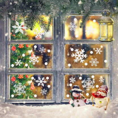 366 Schneeflocken Weihnachten Fensterbilder PVC Selbstklebend