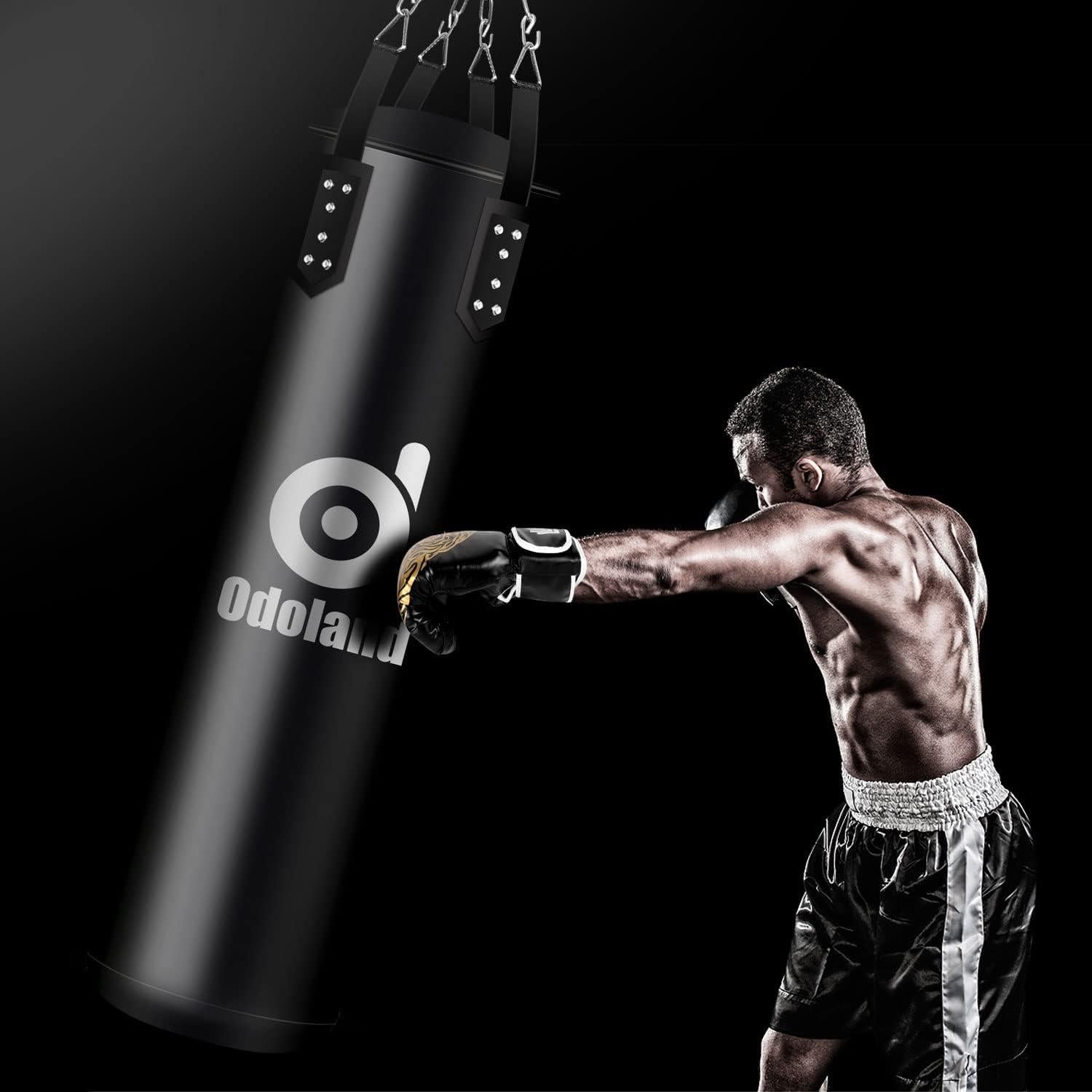 Odoland Boxsack Set UNGEFÜLLT 6 IN 1 für Erwachsene 4FT 12OZ MMA Training