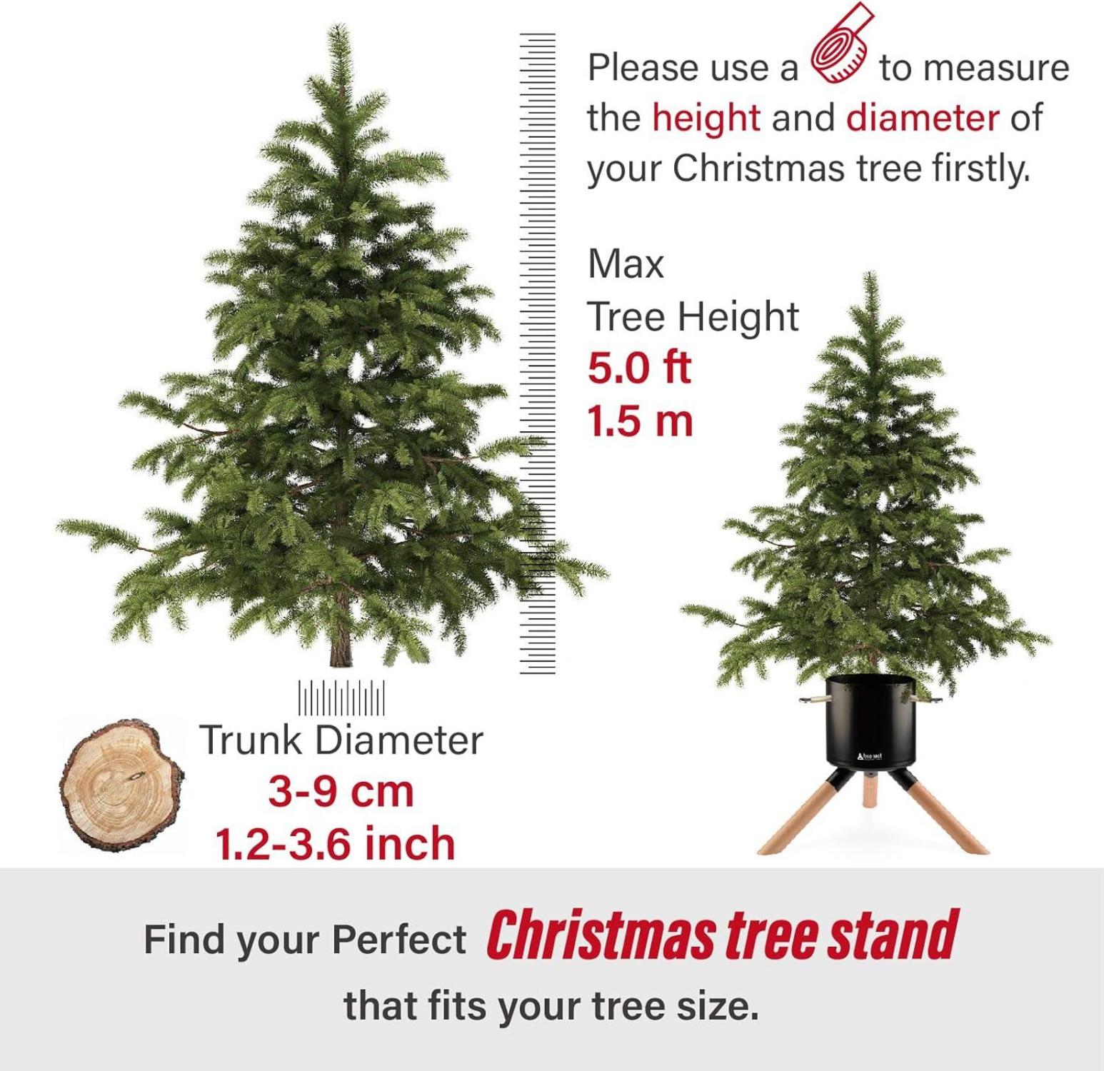 Christbaumständer für Bäume bis 1.5m, 3-9cm Stammdurchmesser