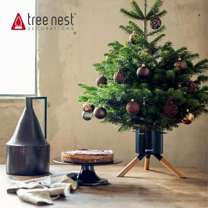 Christbaumständer Weihnachtsbaumständer bis 1,5m Schwarz - Wasserbehälter, Stamm