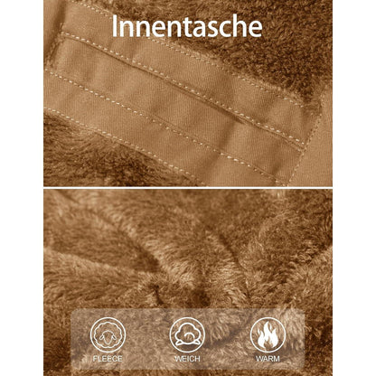 Warme Winterjacke Herren mit Fleece und abnehmbarer Kapuze