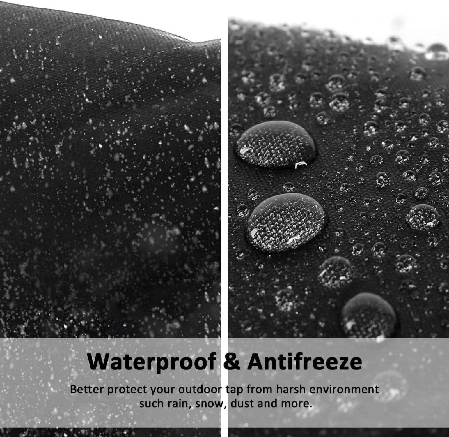 Thermoschutz für Garten-Wasserhahn 2er Set Schwarz