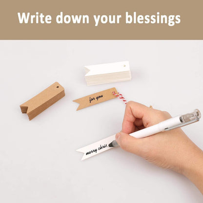 200 Kraftpapier Geschenkanhänger mit Jute Schnur