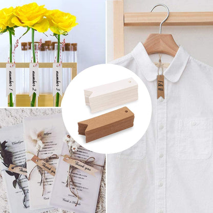 200 Kraftpapier Geschenkanhänger mit Jute Schnur