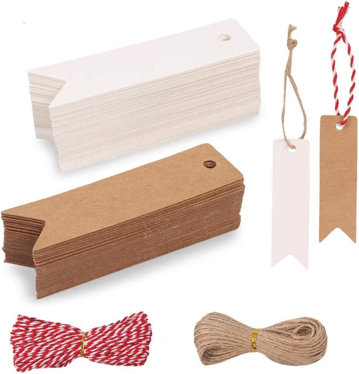 200er Kraftpapier Anhänger mit Juteschnur - DIY Geschenkanhänger