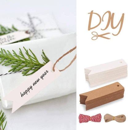 Geschenkanhänger Kraftpapier 200stk. mit Jute Schnur für