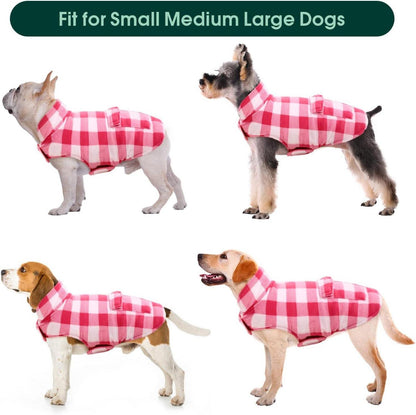 Hunde Wintermantel Wasserdicht Outdoor mit Geschirr Loch L