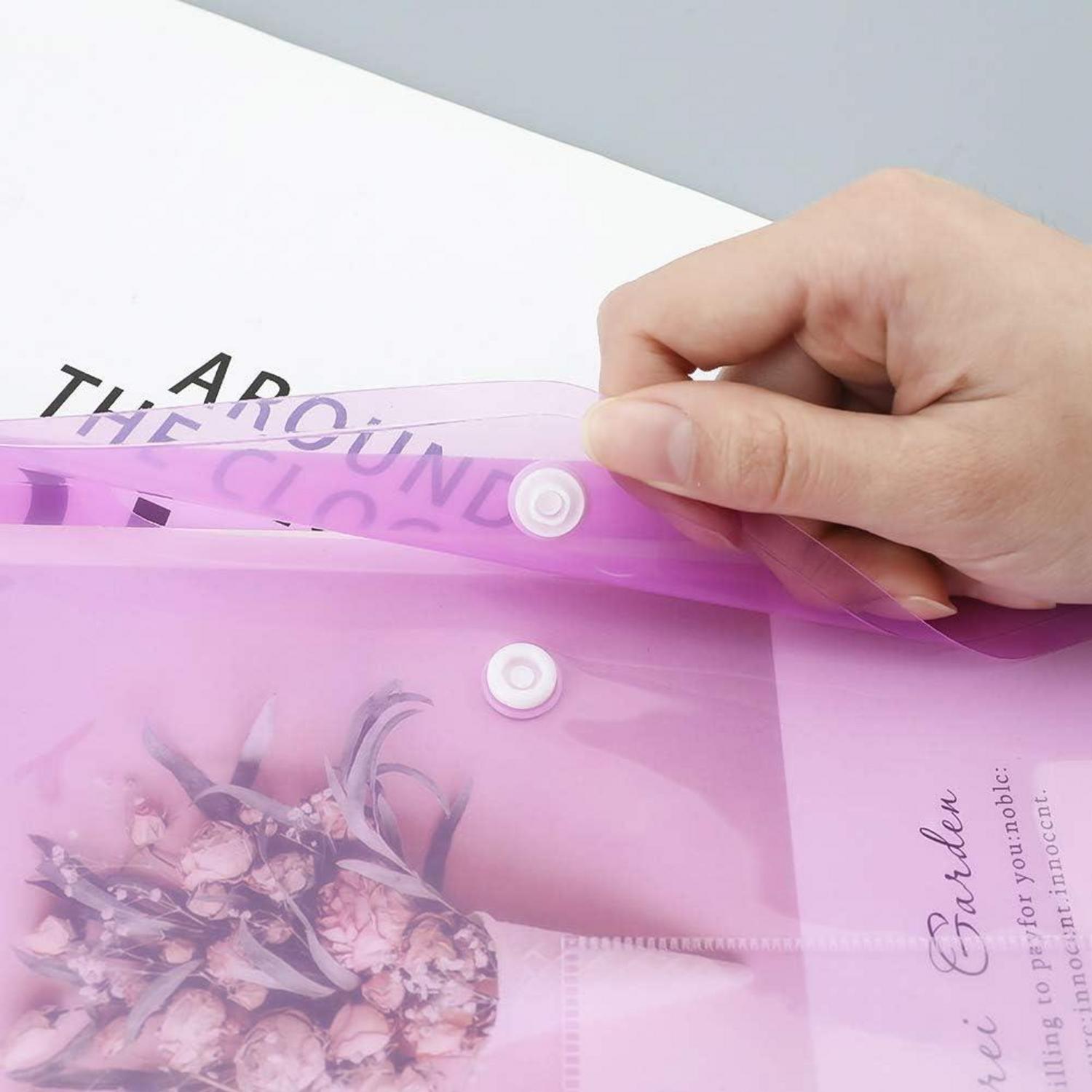 24er Set A5 Dokumentenmappen Sichttaschen Druckknopf Kunststoff