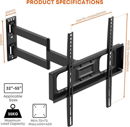 TV Wandhalterung Schwenkbar Neigbar 32-55 Zoll bis 35Kg VESA