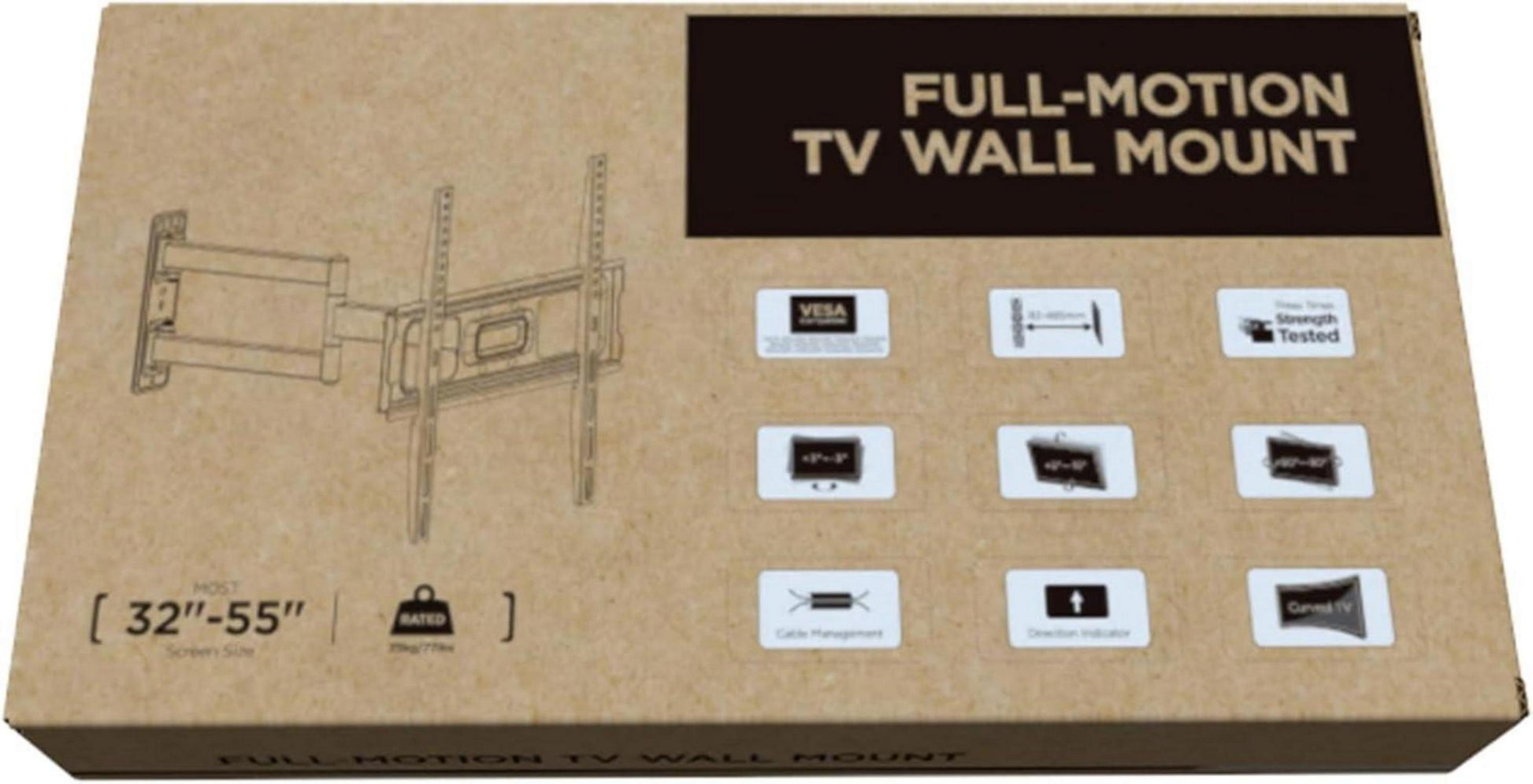 PUTORSEN TV Wandhalterung 32-55 Zoll Schwenkbar Neigbar bis 35kg VESA 75x75-400x400mm