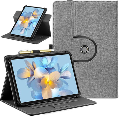 Tablet Universal Hülle 360° Drehbarer Organizer Grau 10-11 Zoll