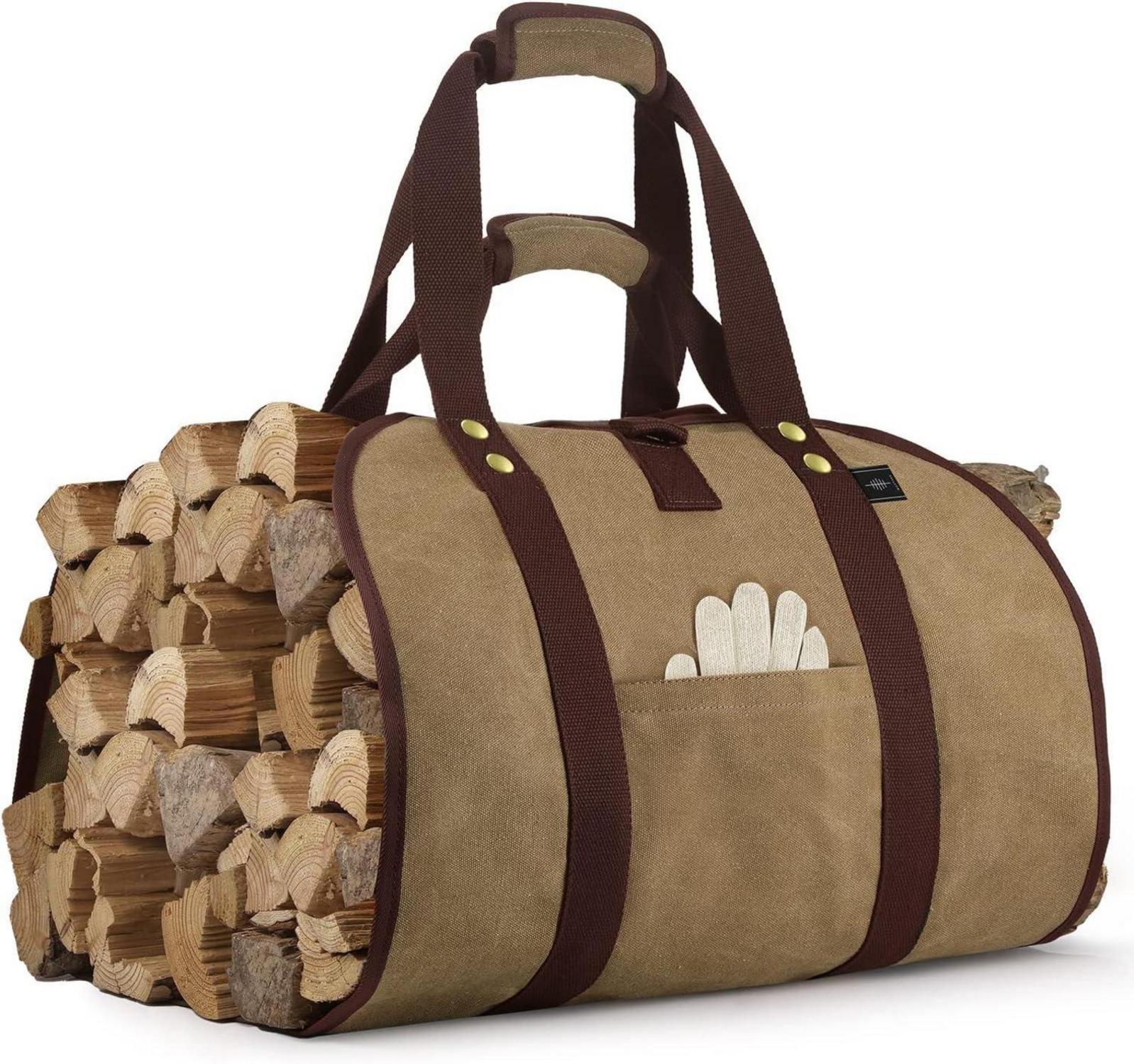 Kaminholztasche Tragetasche aus Segeltuch Langlebig&wasserdicht