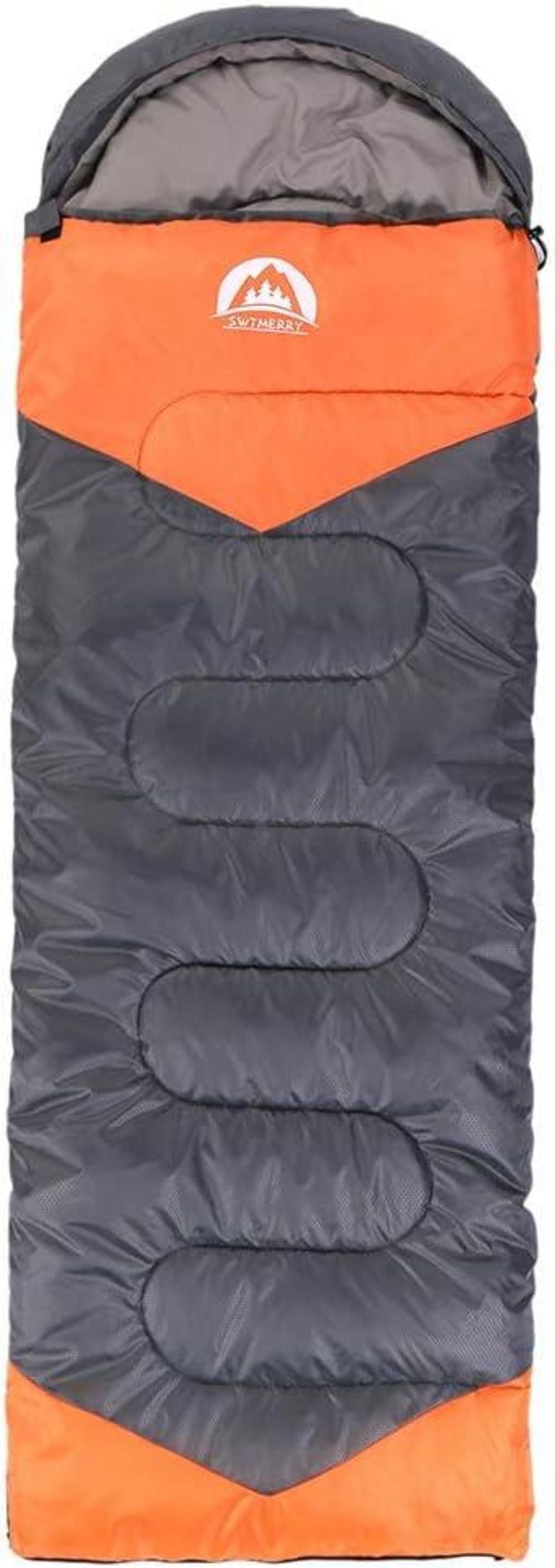 Leichter Schlafsack für 3-4 Jahreszeiten Jugendliche Erwachsene Grau Orange