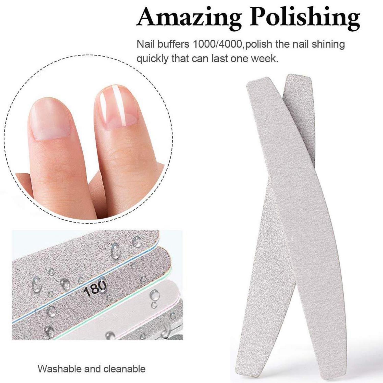 15-tlg. Nagelfeilen Set doppelseitig 100/180 Körnung - Gelnägel & Naturnägel