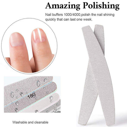 15-tlg. Nagelfeilen Set doppelseitig 100/180 Körnung - Gelnägel & Naturnägel
